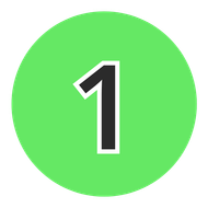 Green circle with a black number