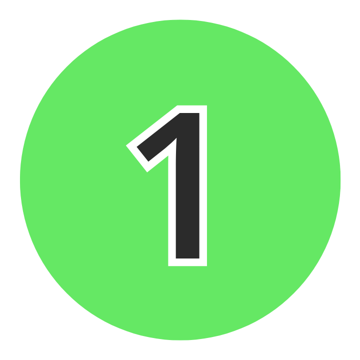 Green circle with a black number 