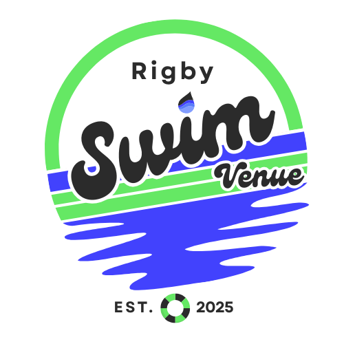 Logo for Rigby Swim Venue, showing