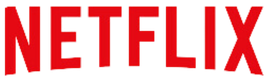 a red netflix logo on a white background