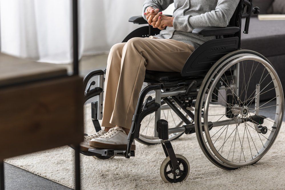 elderly woman in a wheelchair
