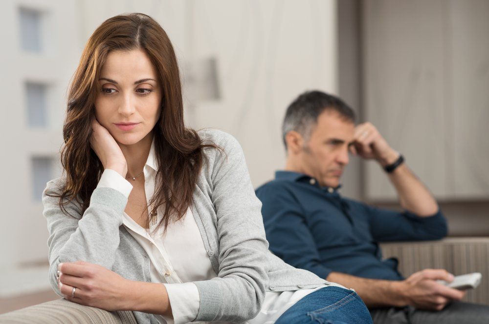 Man and women not talking working through divorce