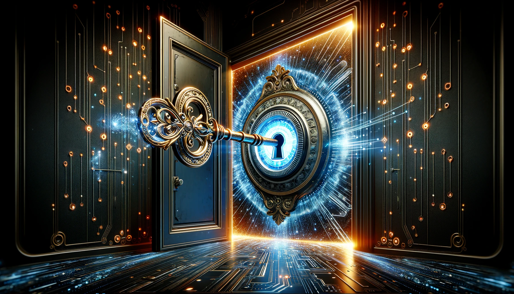 key unlocking a digital door