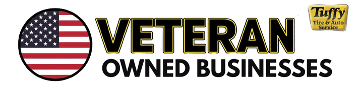 Logo of Veteran Owned Businesses with American flag icon and