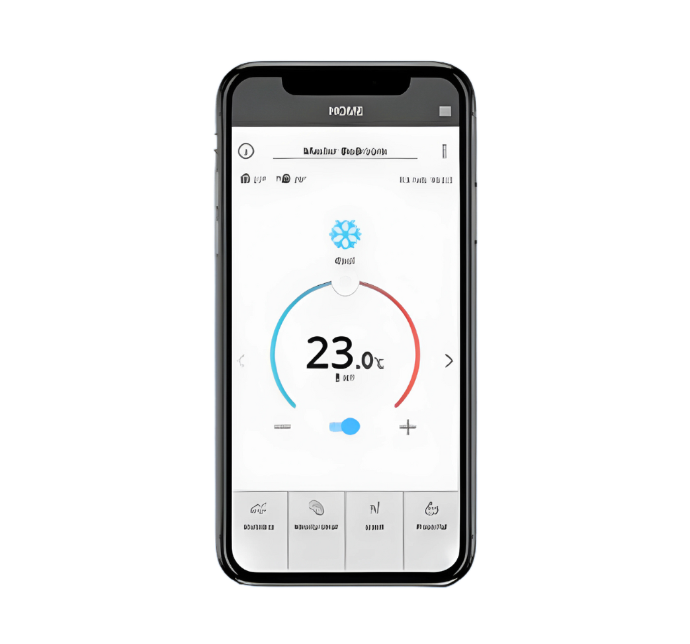 a smart phone with a remote control on the screen .
