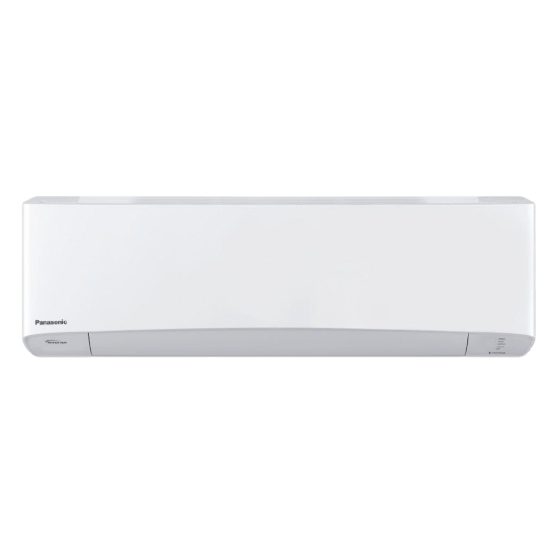 a white wall mounted air conditioner on a white background .
