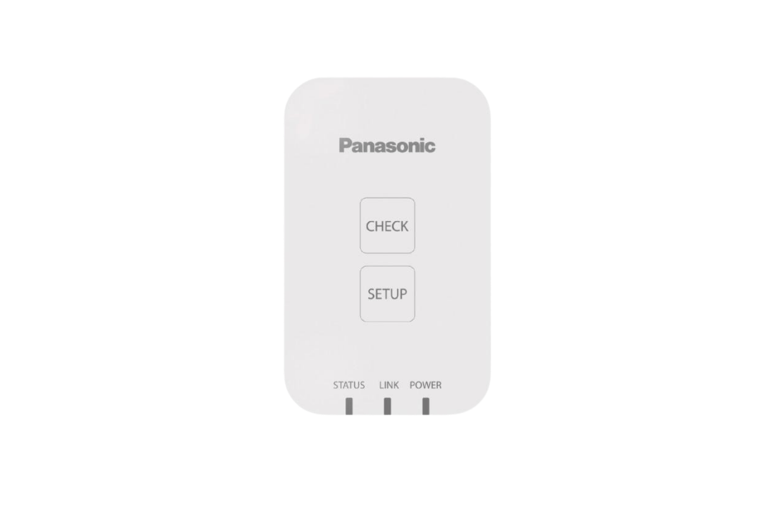 a white panasonic remote control on a white background .