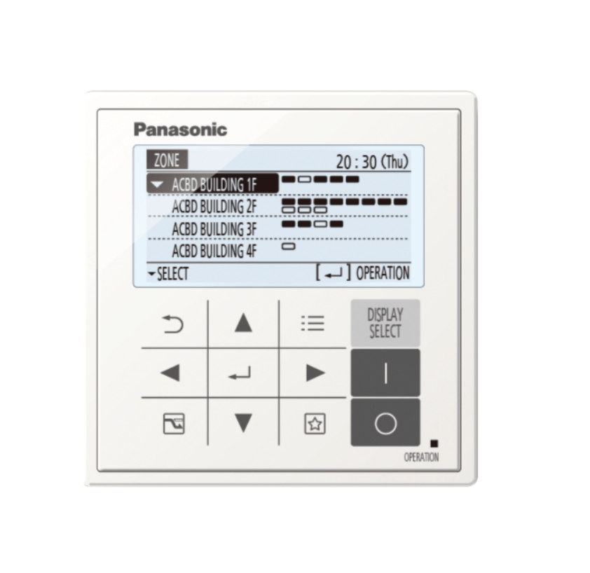 a panasonic remote control is shown on a white background