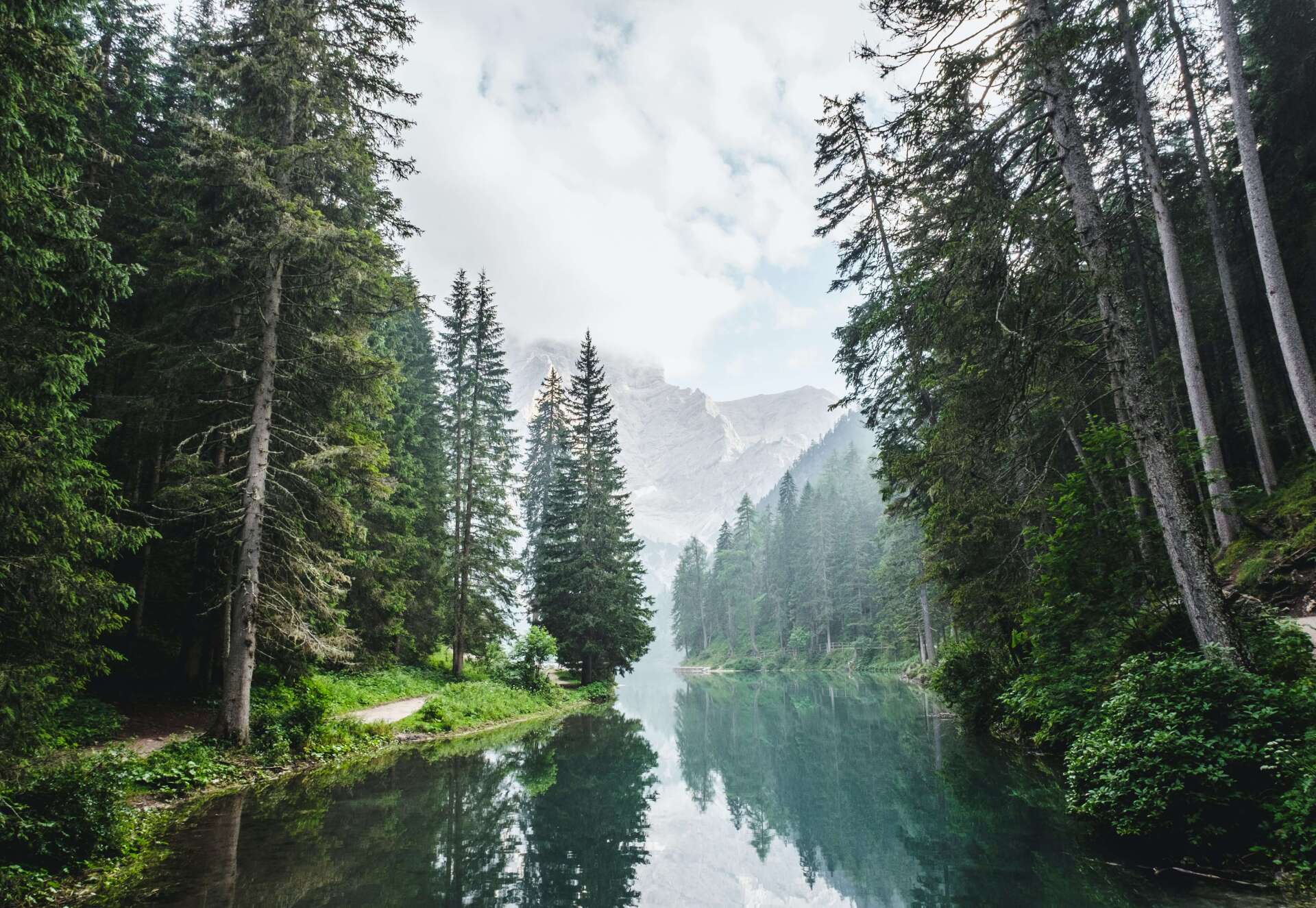 local crematory lake in forest