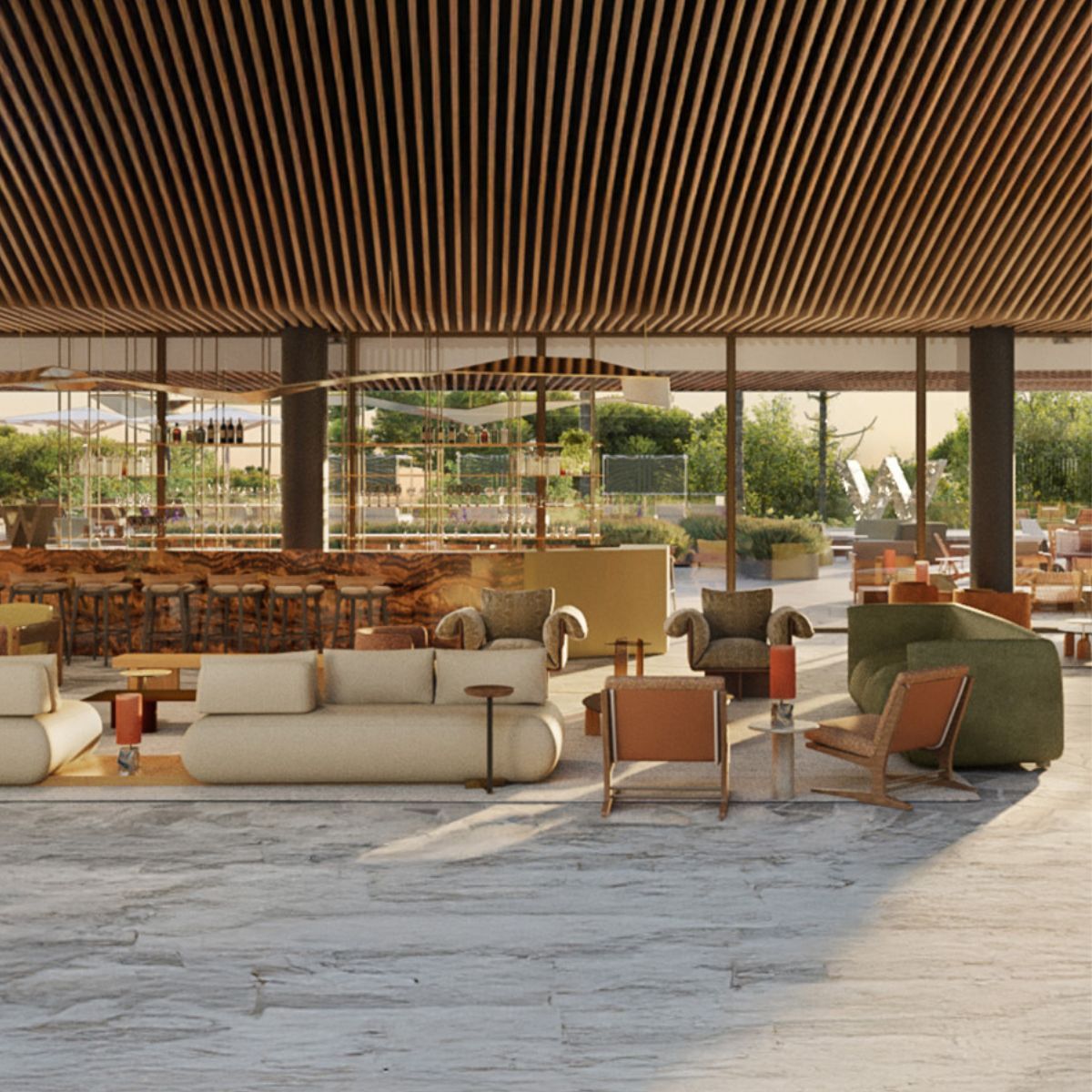 Living Bar W Gramado Hotel & Residences resort de ultra luxo em Gramado da rede Marriott inaugura em 2028 Living Bar W Gramado Hotel & Residences resort de ultra luxo em Gramado da rede Marriott inaugura em 2028