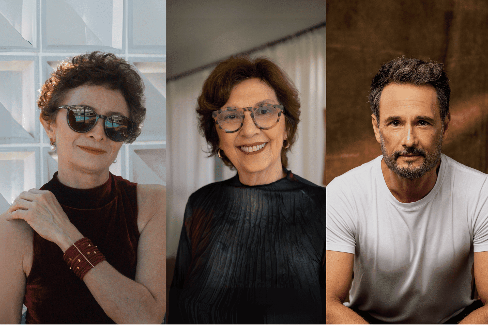 Marcélia Cartaxo, Mariza Leão e Rodrigo Santoro (Créditos Bertrand Lira, Ana Alexandrino e Jorge Bispo)