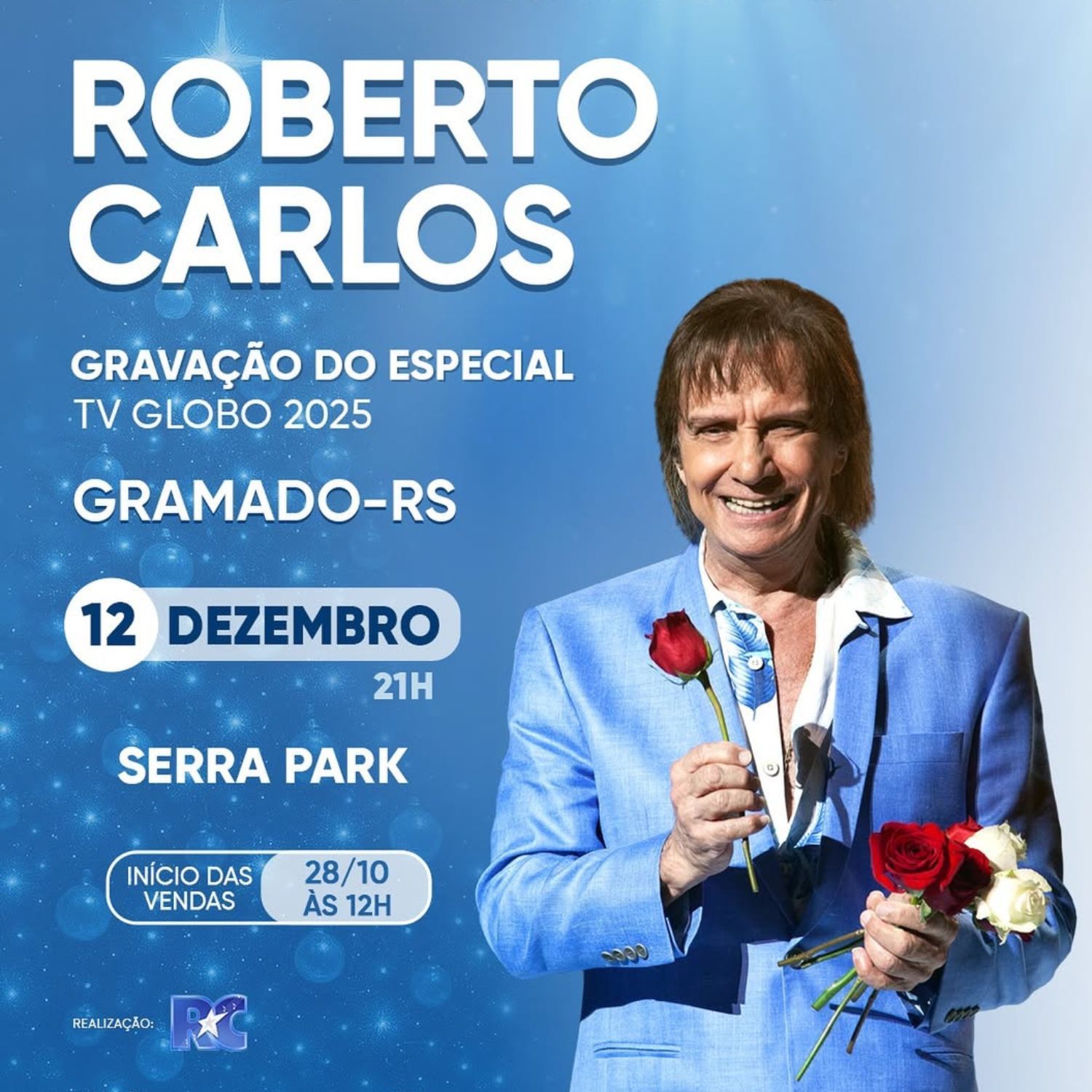 Roberto Carlos em Gramado 2025: data, local e ingressos para assistir a gravação especial de Natal