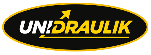 Un logo noir et jaune pour une entreprise appelée unidraulik.