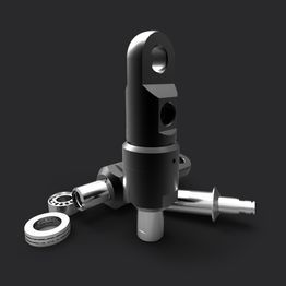 Un gros plan d'un objet métallique sur fond noir.