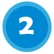 A blue circle with the number 2 inside of it.