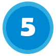A blue circle with the number 5 inside of it.