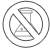 A black and white drawing of a no hourglass in a circle.