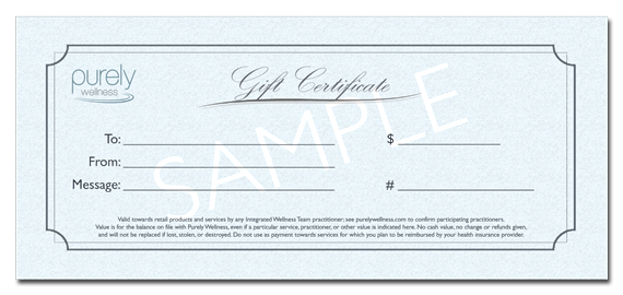 Purely Wellness Gift Certificates