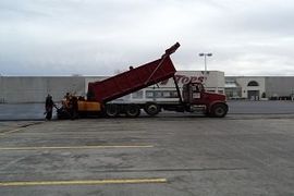 Asphalt paving truck in Buffalo, NY