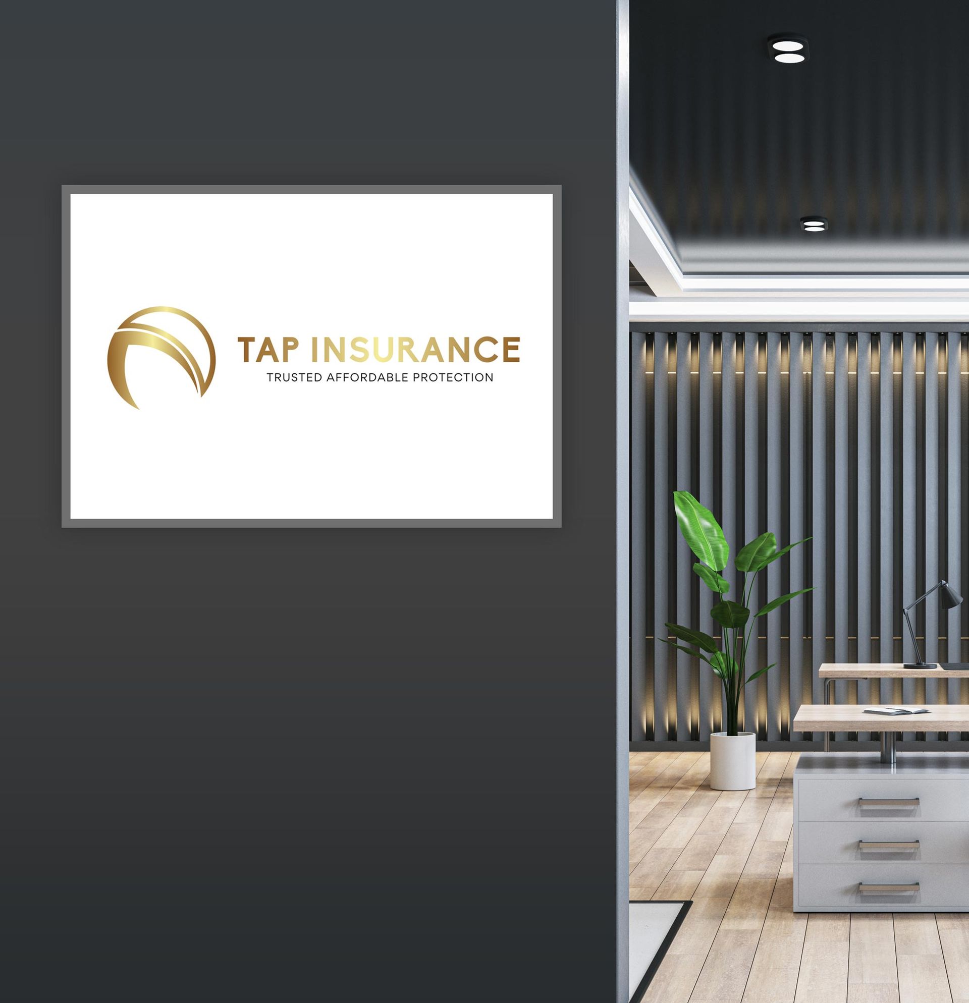 A sign on a wall that says tap insurance