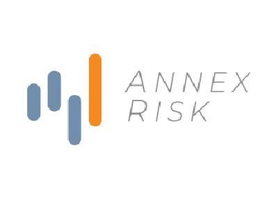The logo for annex risk is a blue and orange logo on a white background.