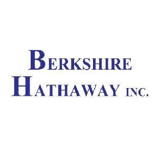 The berkshire hathaway inc. logo is blue and white on a white background.