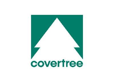 The covertree logo is a triangle with an arrow pointing up.