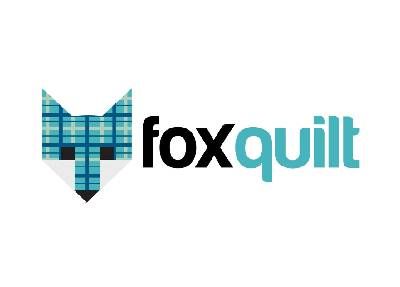 The logo for foxquilt is a fox with a plaid shirt on.