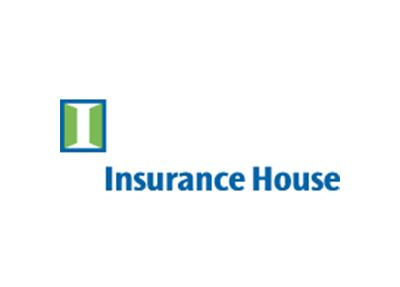 The logo for insurance house has a green square with the letter i on it.