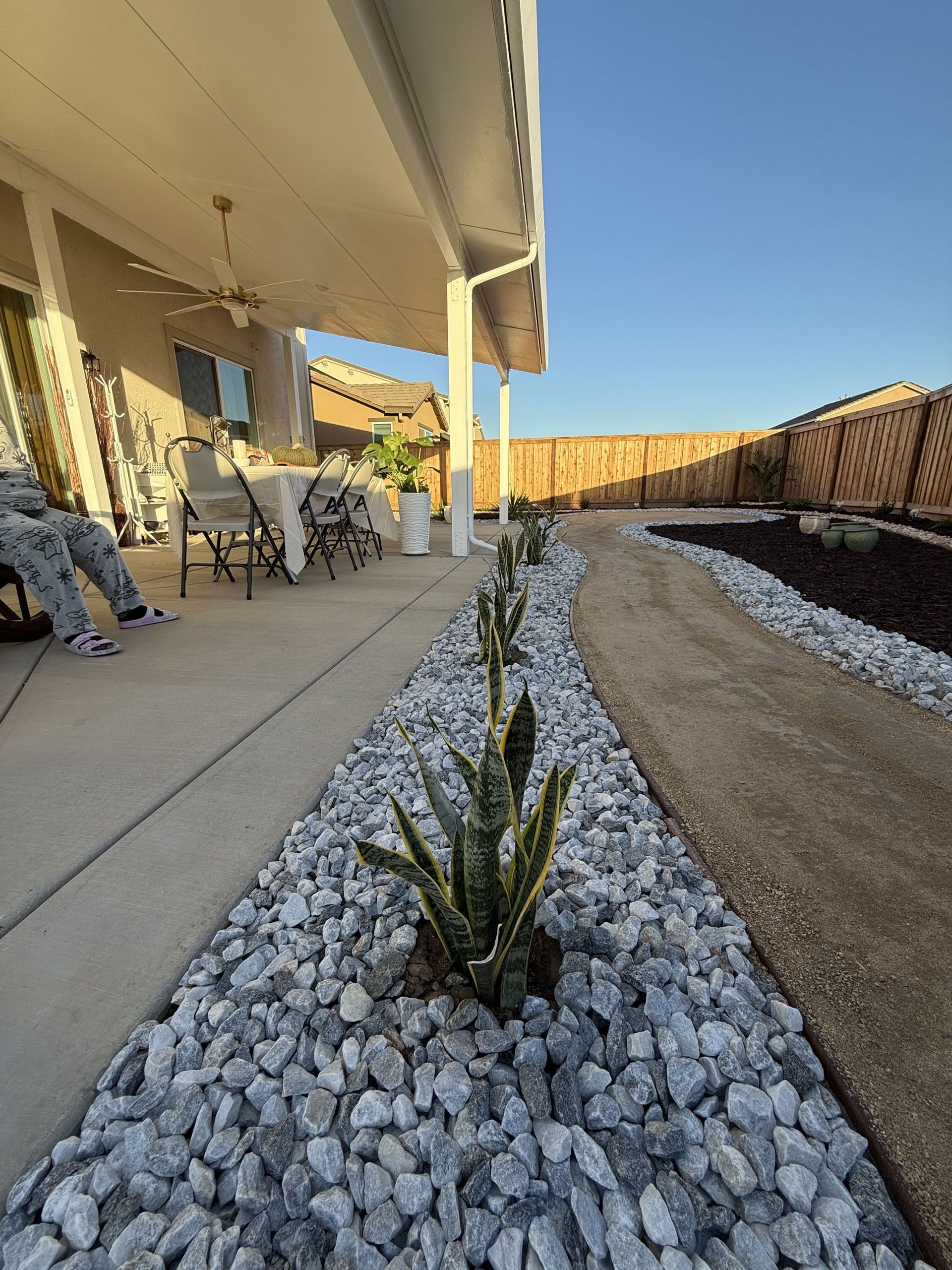 Complete patio upgrade in Stockton transforming a backyard into a functional outdoor living space.