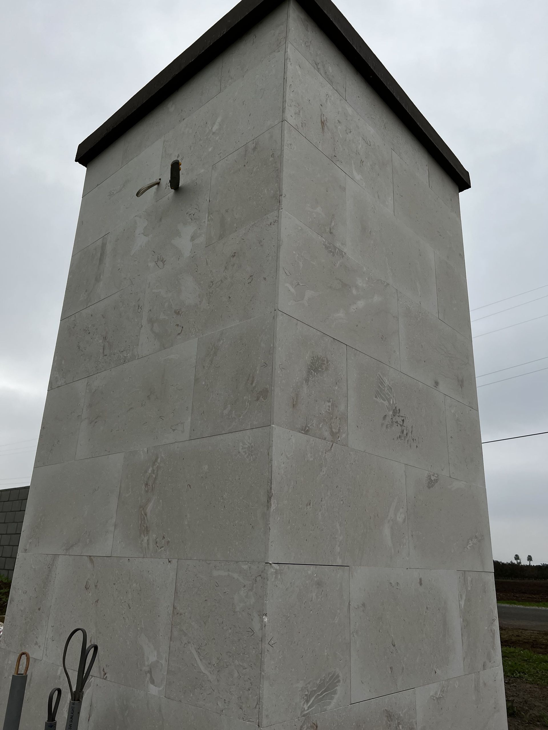 Close-up of concrete pillar construction in Stockton CA.