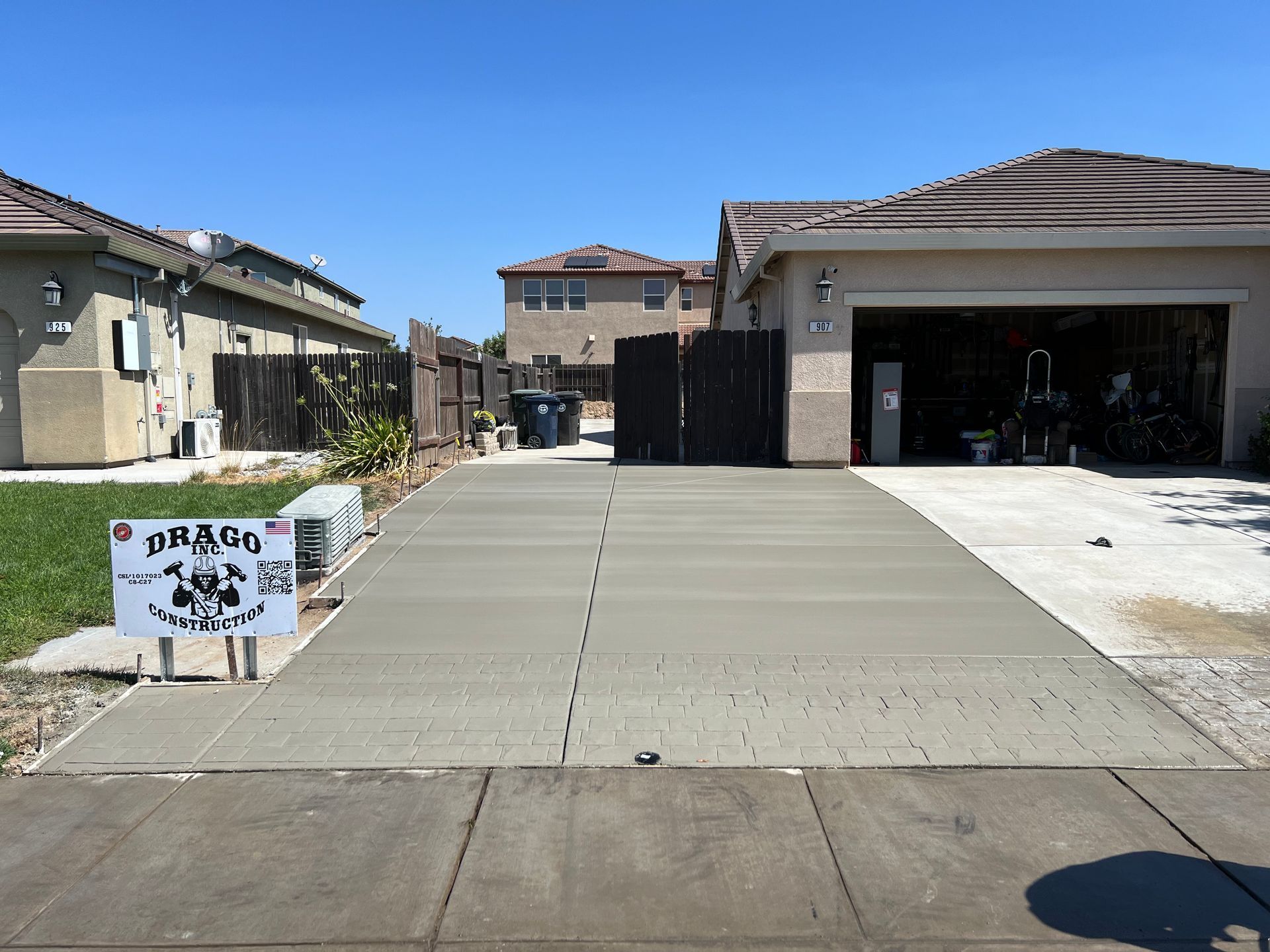Concrete driveway project completed in Stockton CA.