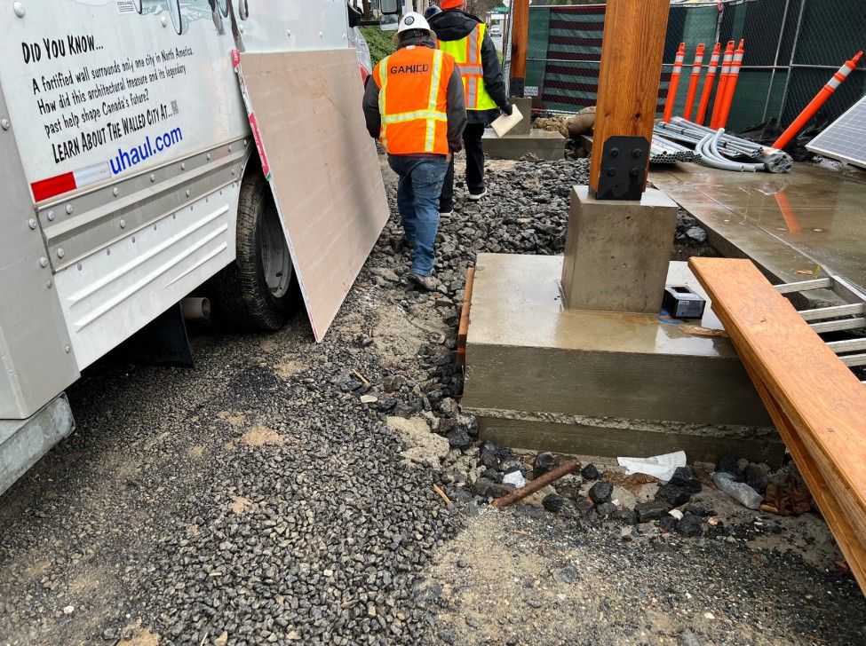 Old concrete and gravel on commercial lot before remodel in Stockton.