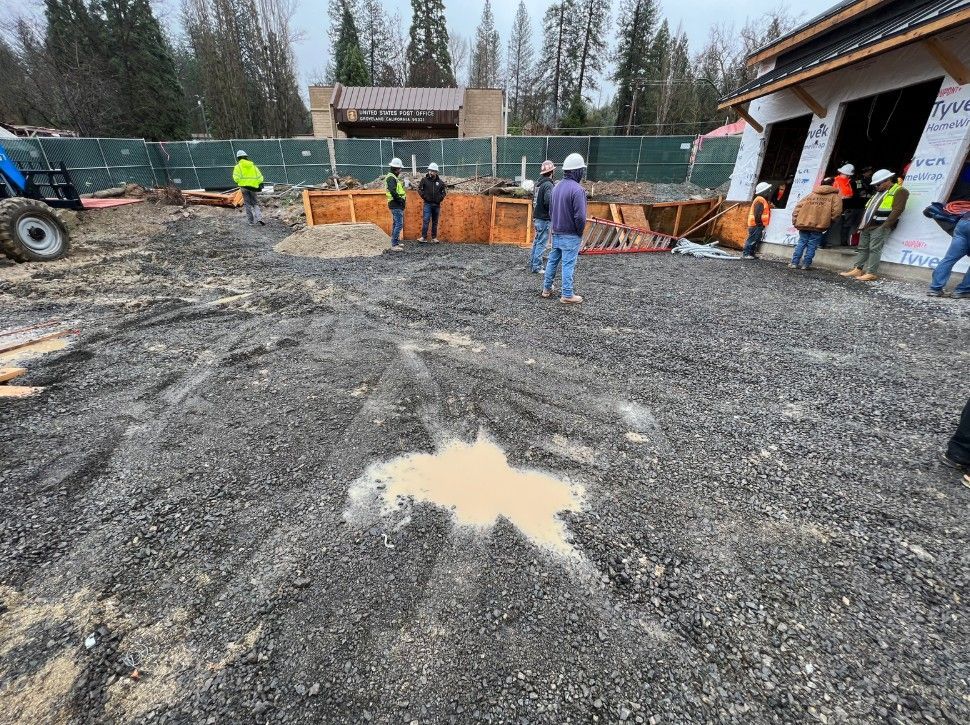 Commercial driveway before concrete work begins in Stockton CA.