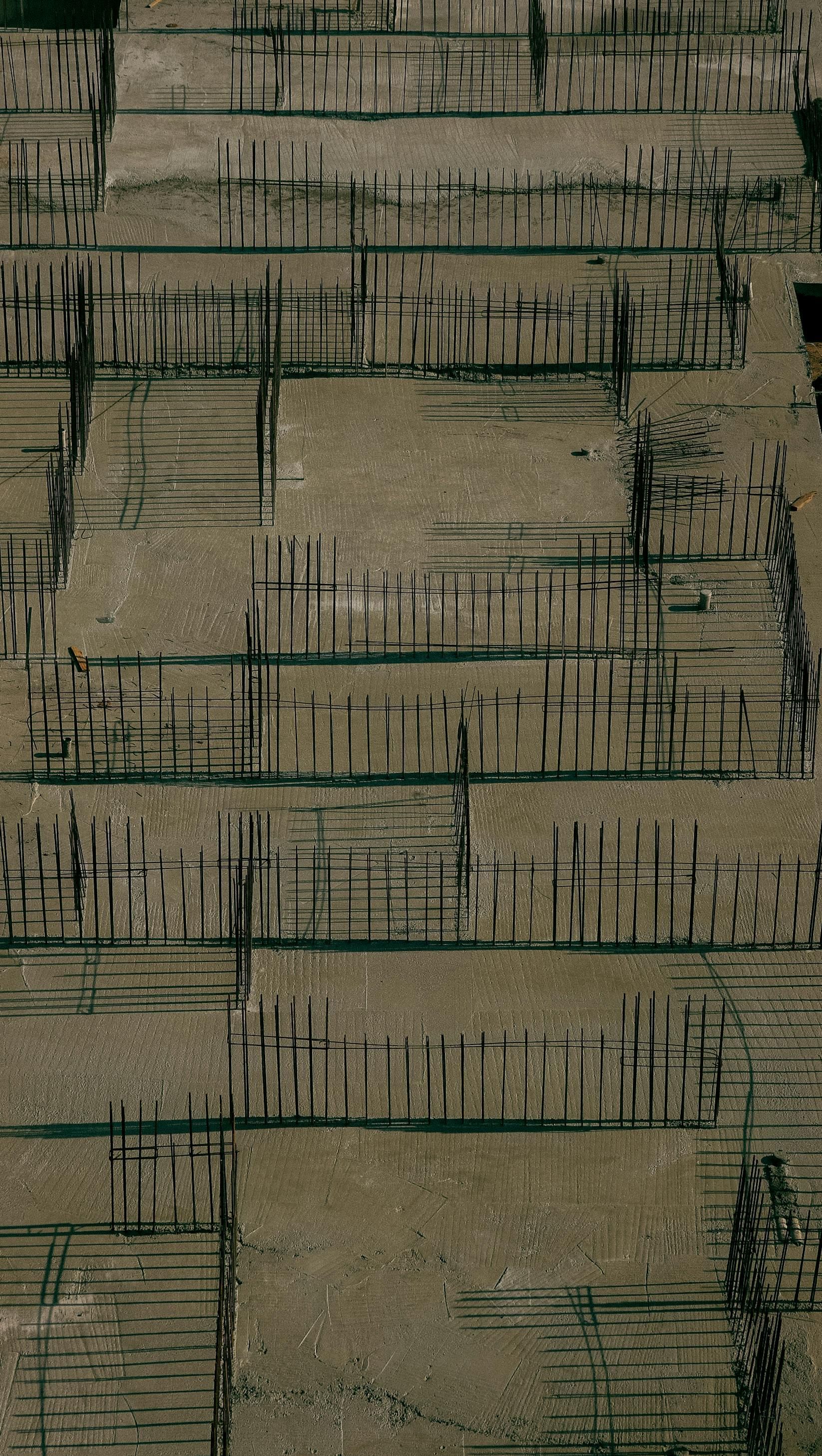 Different concrete finishes displayed on a slab, showing texture and surface options for patios