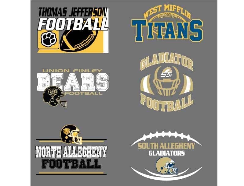 football logos design — Custom Apparel Pittsburgh, PA