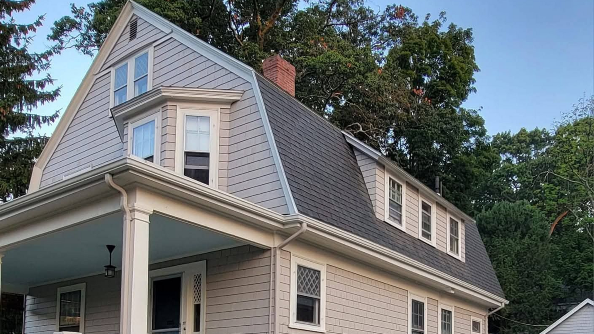 Freshly painted colonial home exterior in Melrose, MA