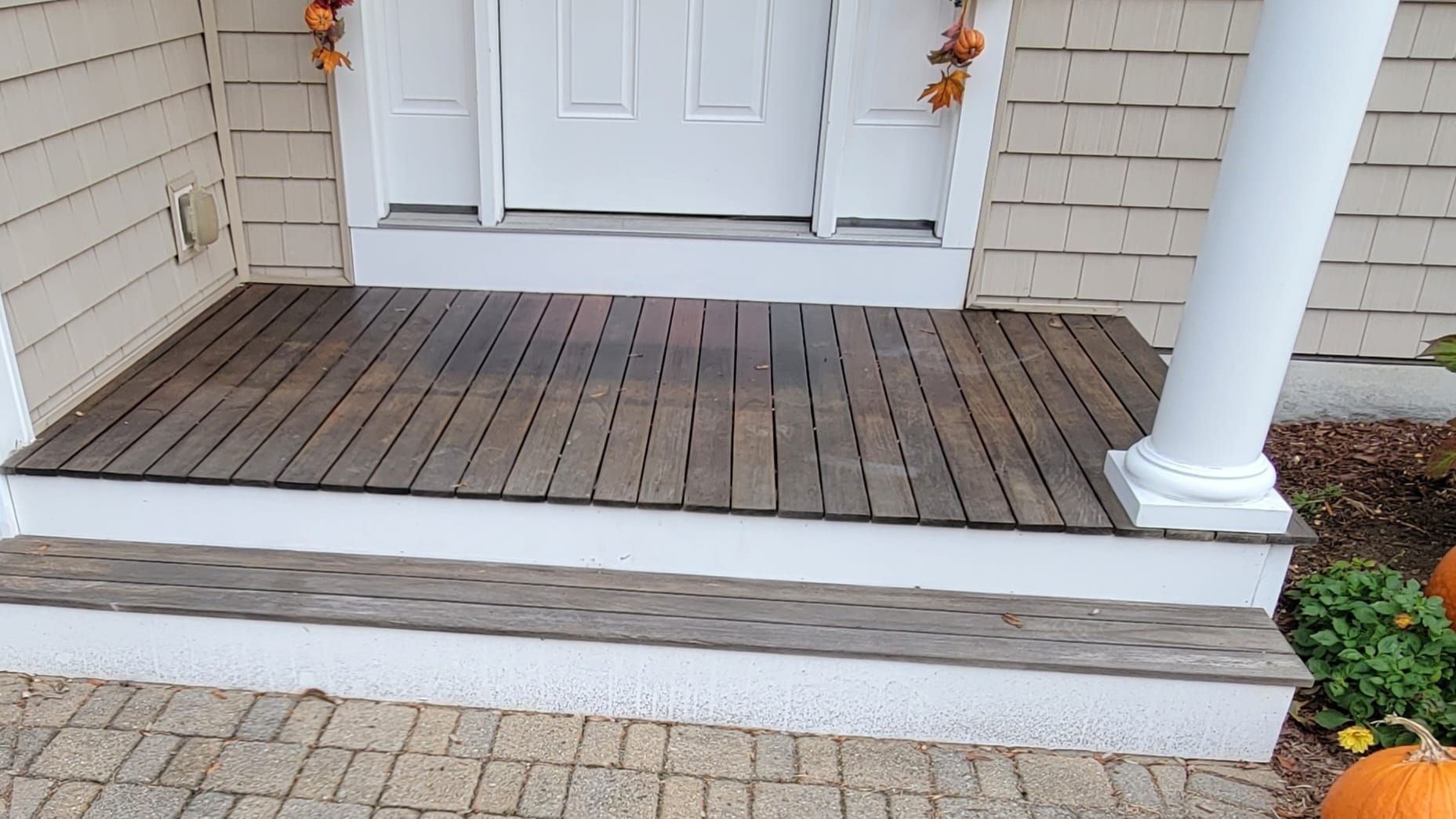 Restoring Mahogany Deck in Melrose, MA