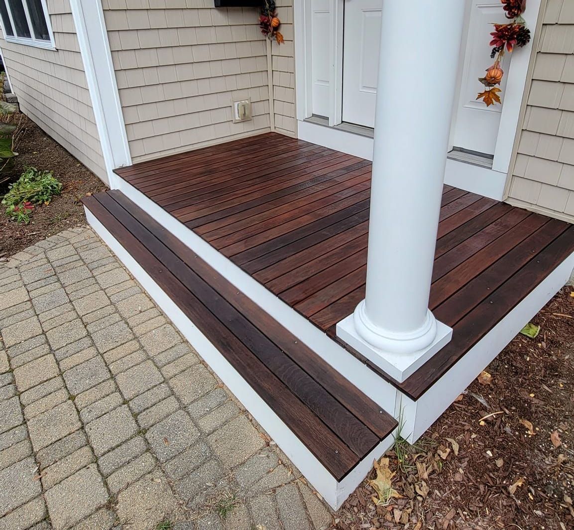 Restoring Mahogany Deck in Melrose, MA