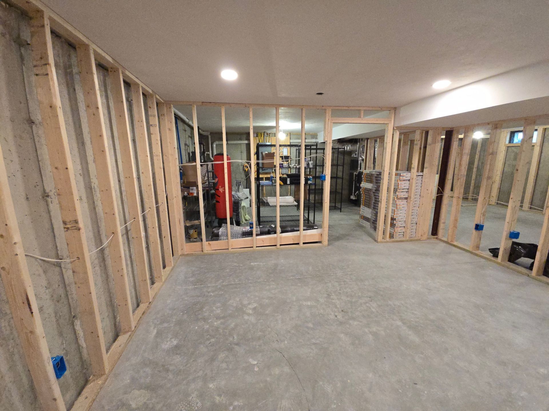 Basement Remodeling Project in Melrose, MA, by New England Painting and Contracting