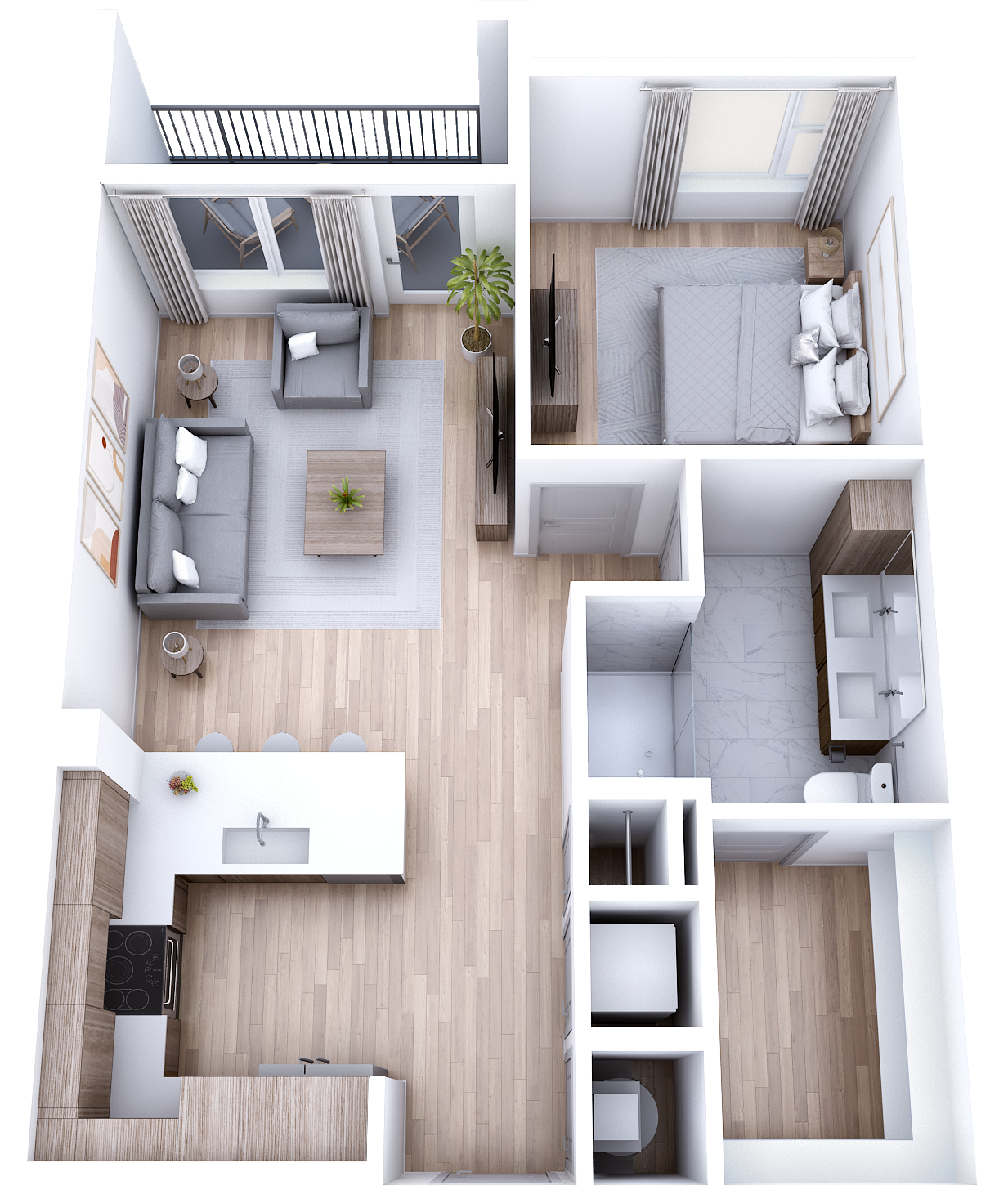 one bedroom apartment floorplan