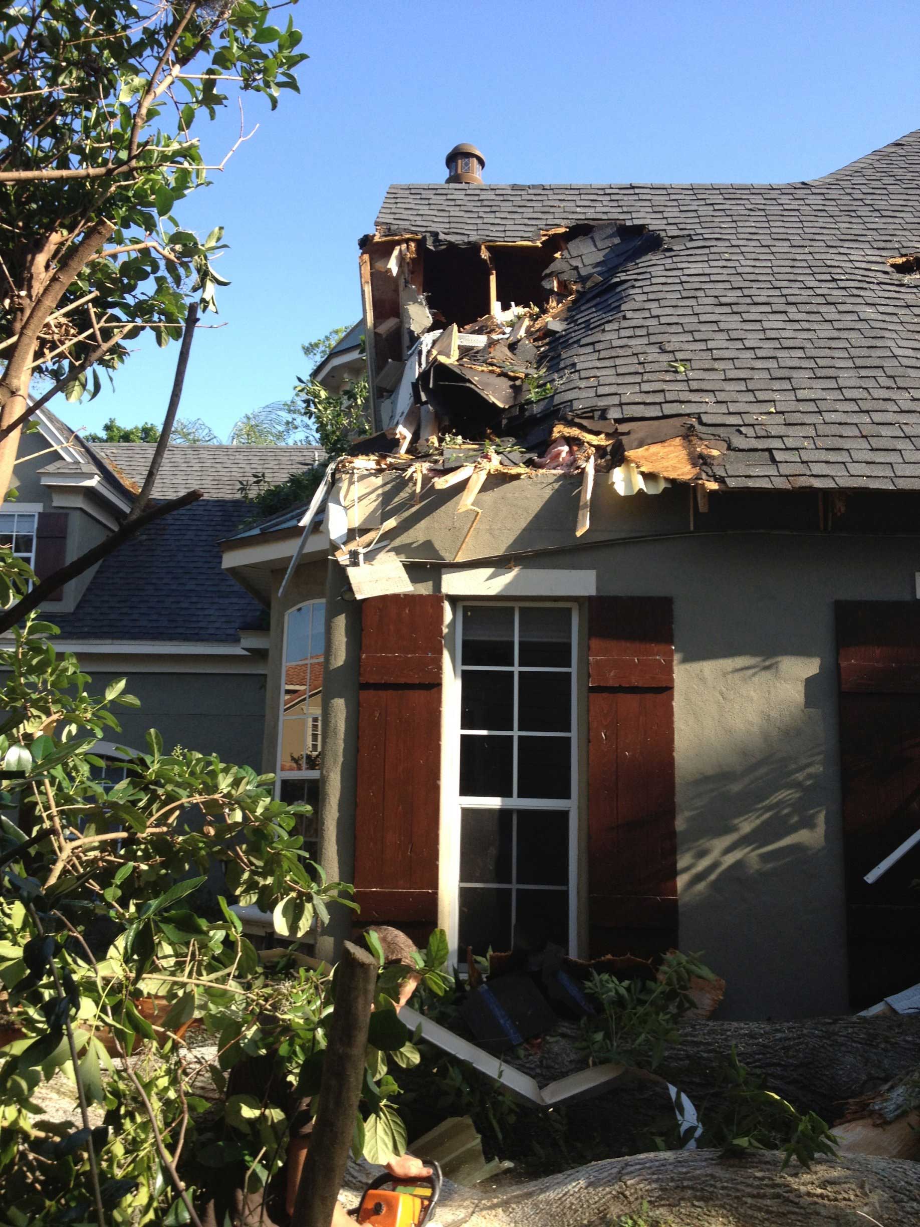 Damage Roof of A House — Palm Bay, FL — A Advanced Tree Service
