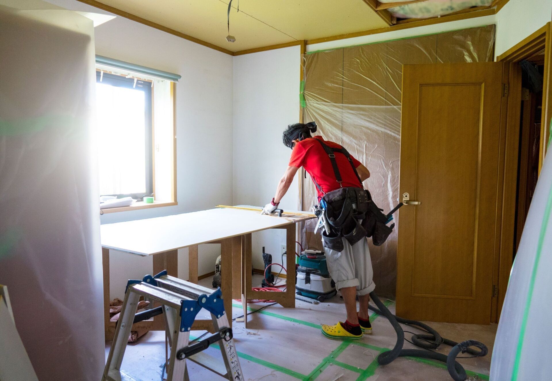 picture of our team working during the project home remodeling Austin