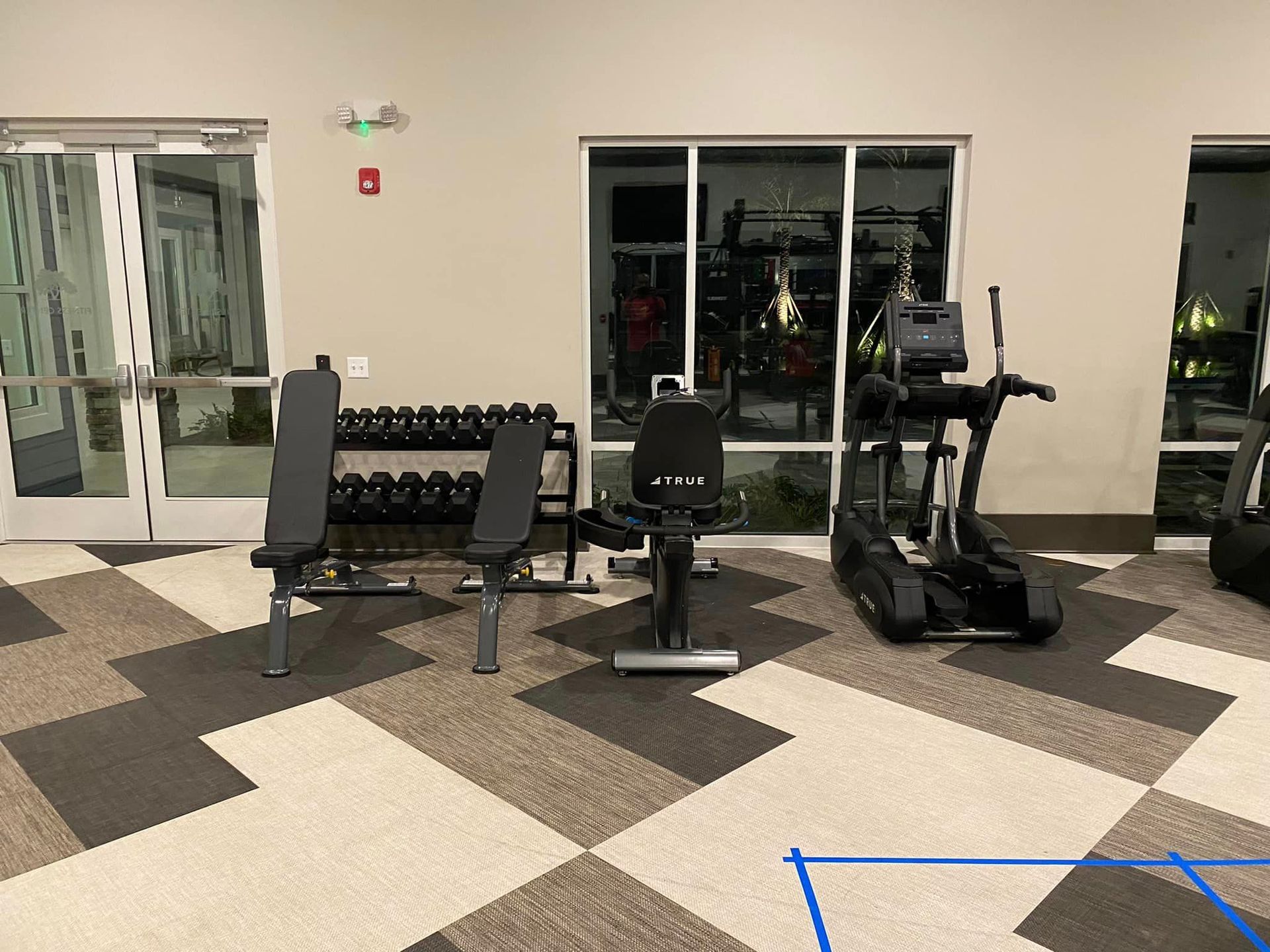 There are a lot of exercise equipment in this gym.