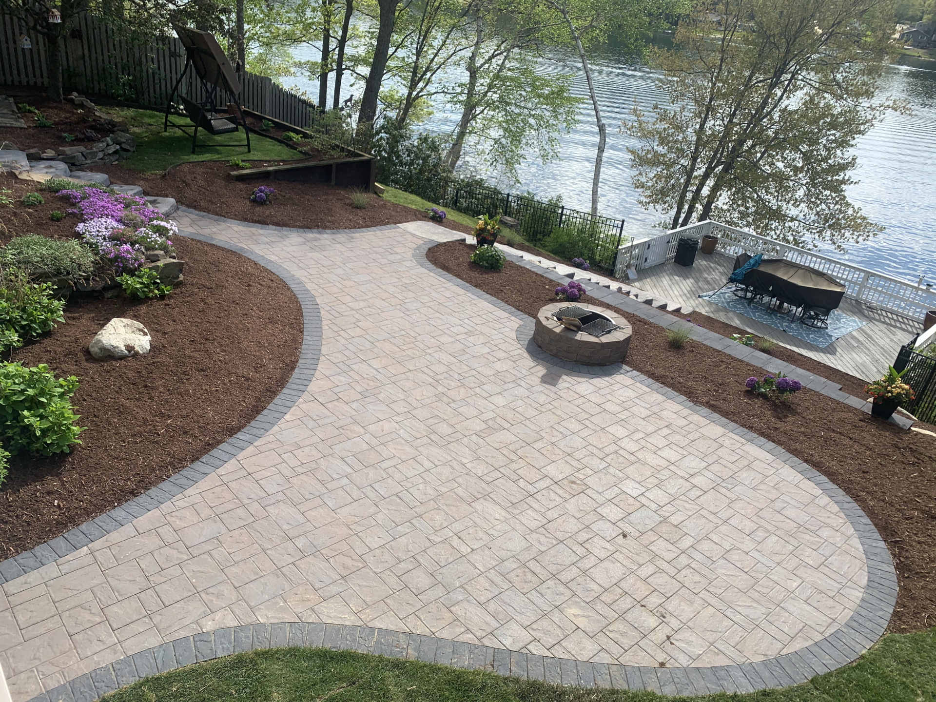 outdoor patio and fire pit installation Southwick, MA