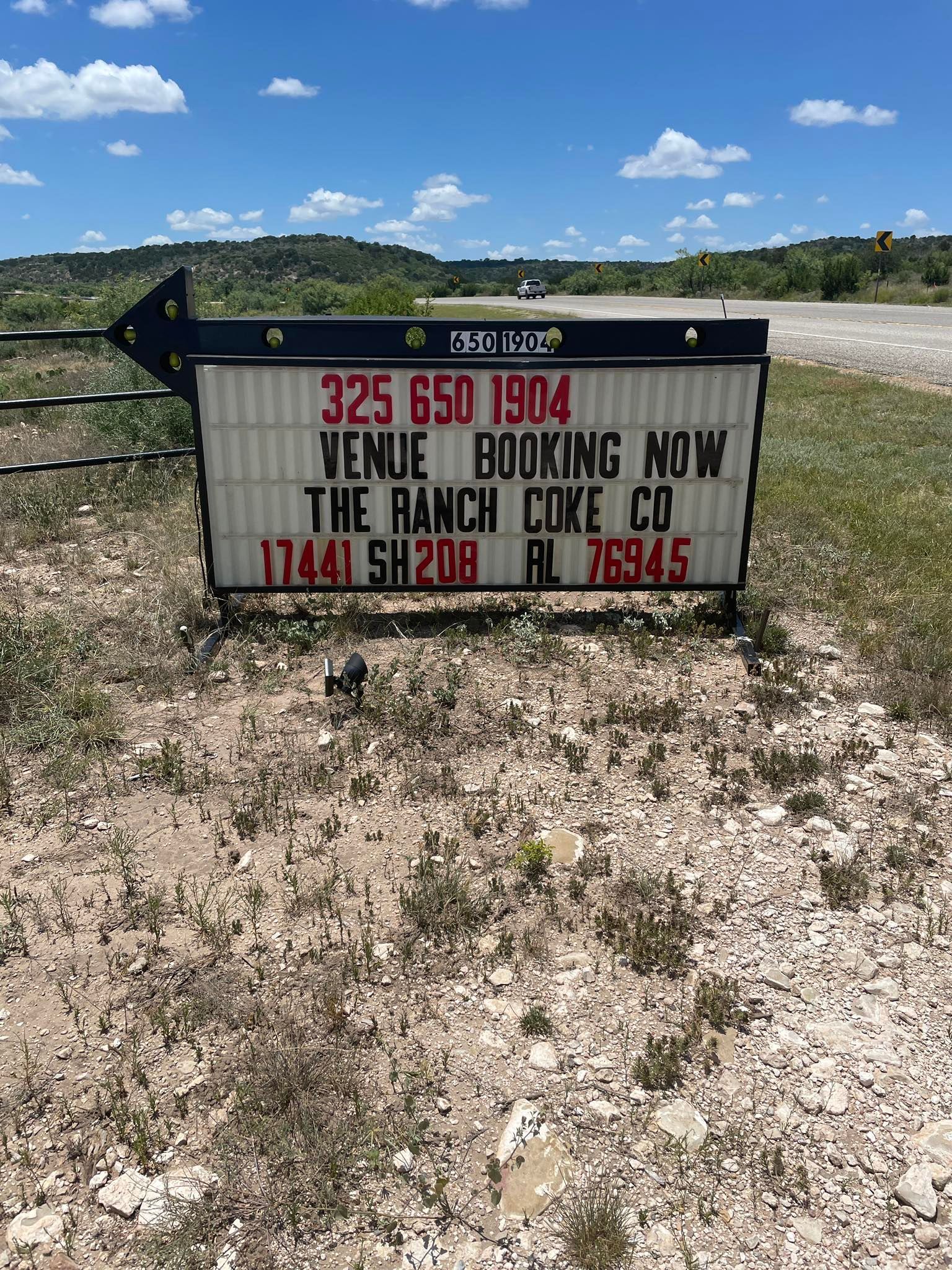 A sign that says venue booking now on it