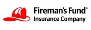 Fireman's Fund Insurance Company logo featuring a red fireman's helmet and company name.