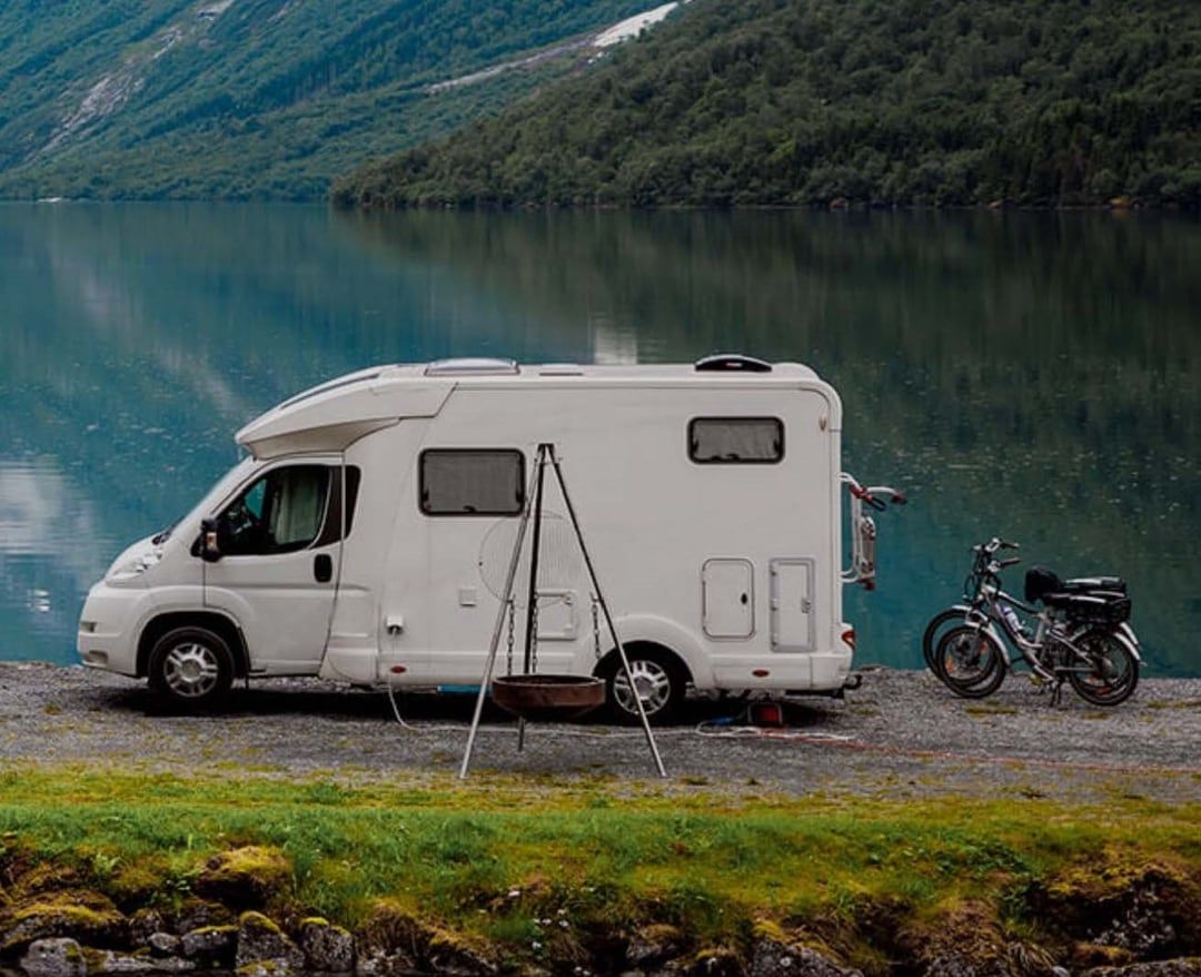 Caravan By Lake — Premiair Refrigeration & Electrical Supplies In Taminda, NSW