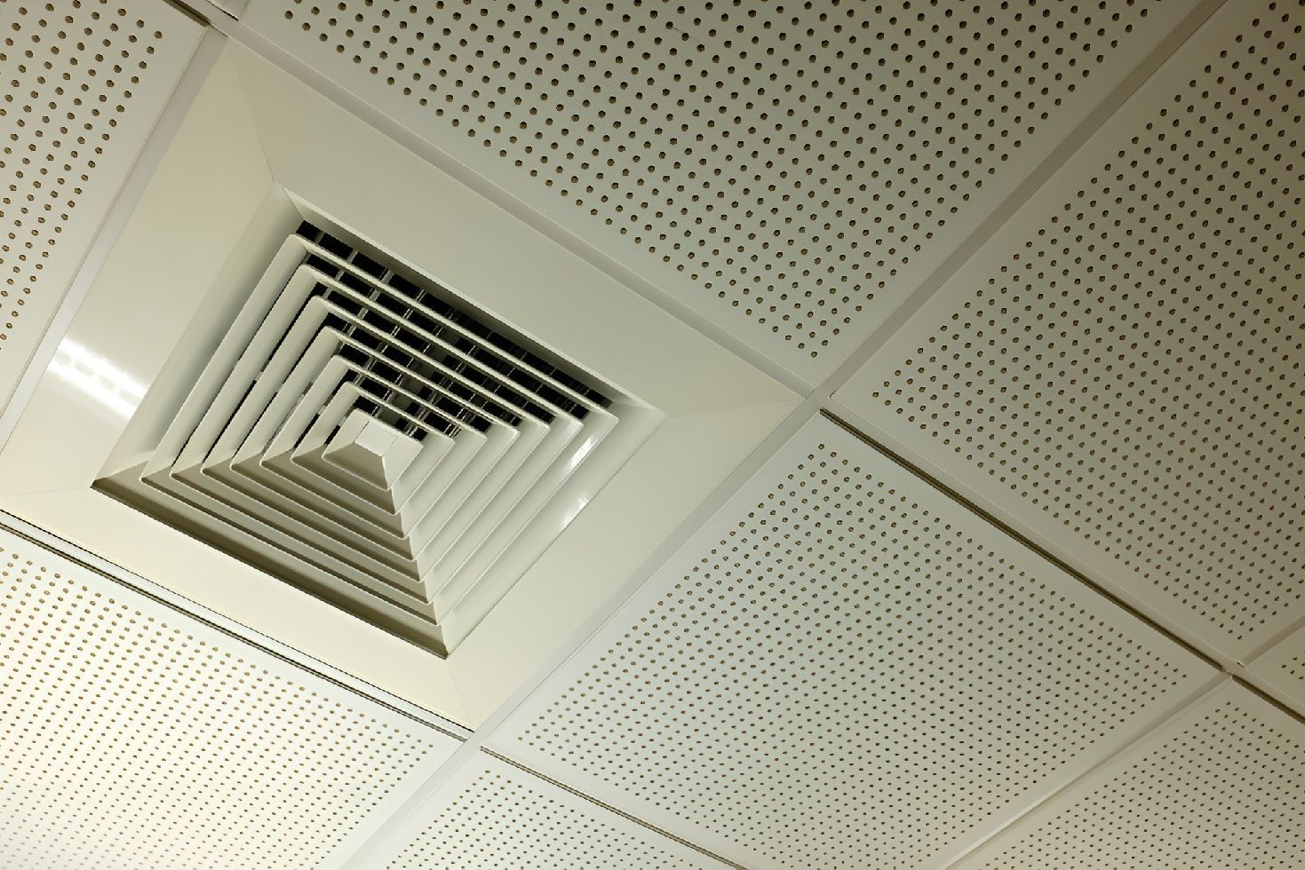A Square Ceiling Diffuser Vent For A Ducted Air System