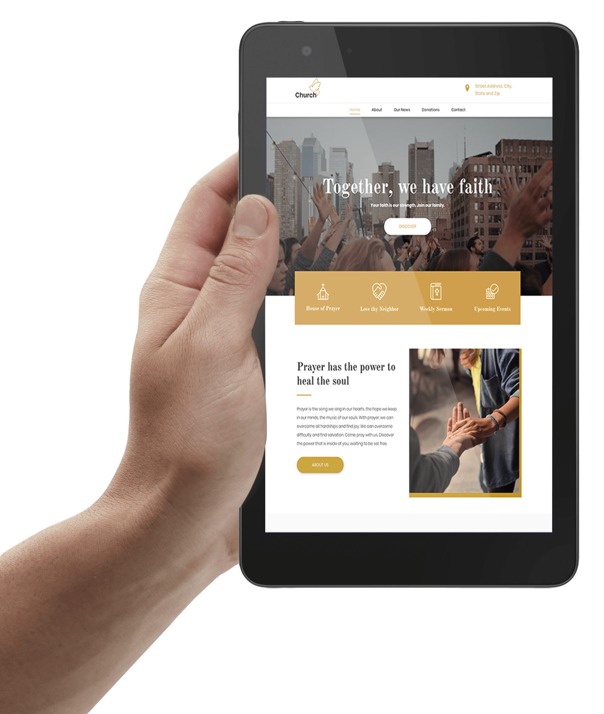Tablet Optimized Church Website